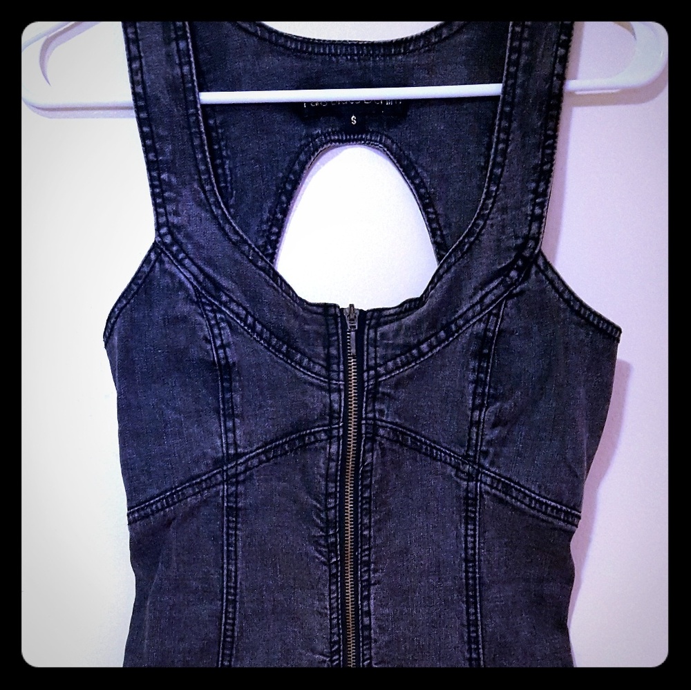 Dark Grey Denim Club Dress